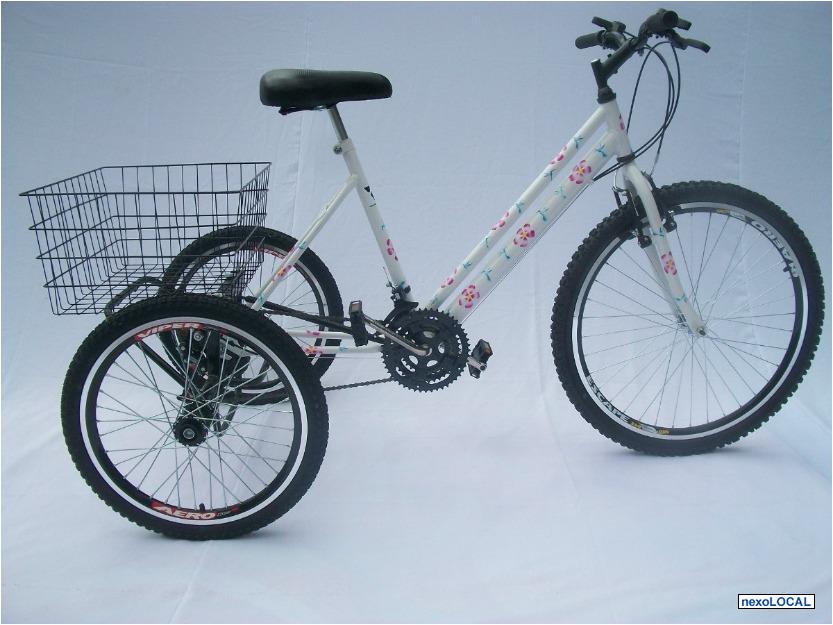 Bicicleta Triciclo Grafitada/Floral - Aro  marchas -