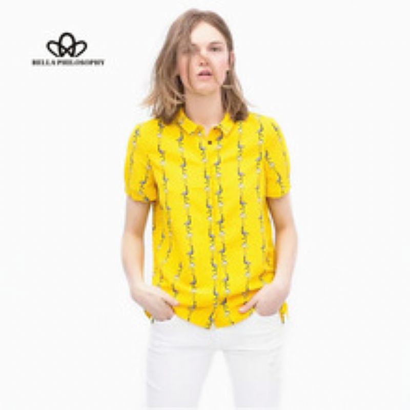 Blusa feminina amarela estampada cod. 821