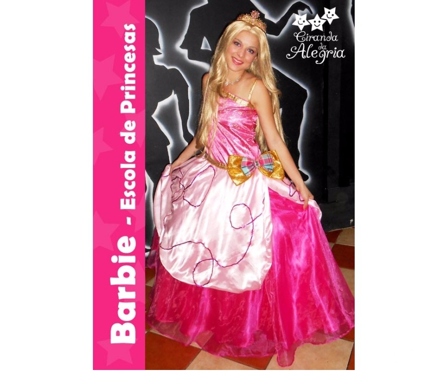 Personagem vivo: Barbie Escola de Princesas - São Gonçalo