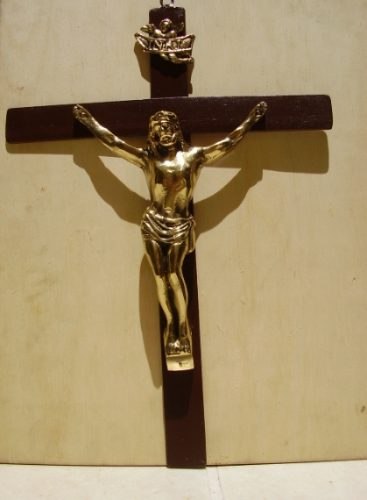 Crucifixo De Parede Em Bronze (jesus) -47 Cm Alt - Sacro