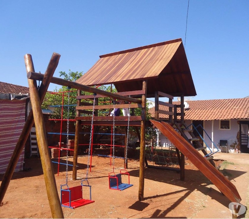 playground mega casinha de tarzan de eucalipto tratado