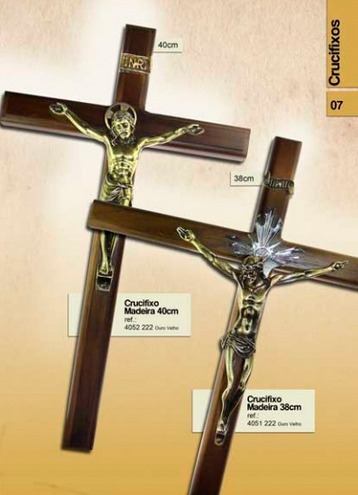 Crucifixo Grande Madeira Cristo 38 Ou 40 Cm Cruz Jesus Inri