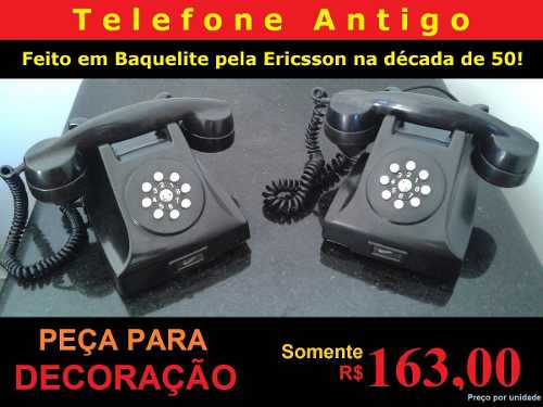 Telefone Antigo Em Baquelite - Ericsson - De - Barato!!!