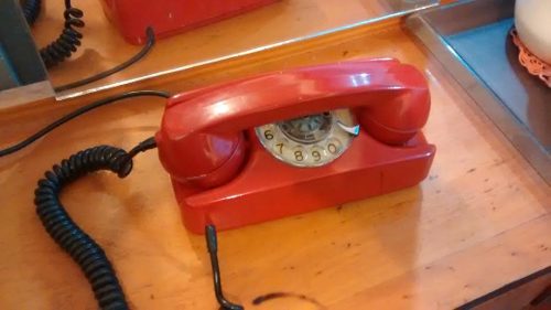 Telefone Antigo Tijolinho Retro Vintage Vermelho