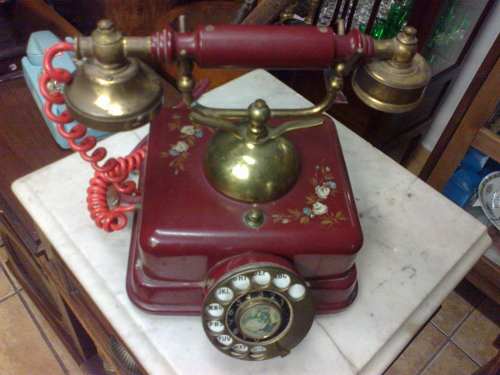 (only Wood) Telefone Antigo Todo Desenhado Original