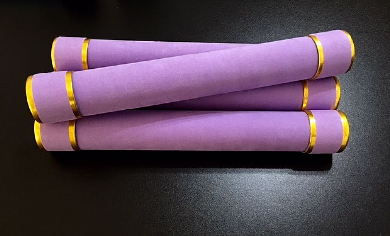 Canudos camurça lilás c/ filete dourado 31x4 r$2, 99