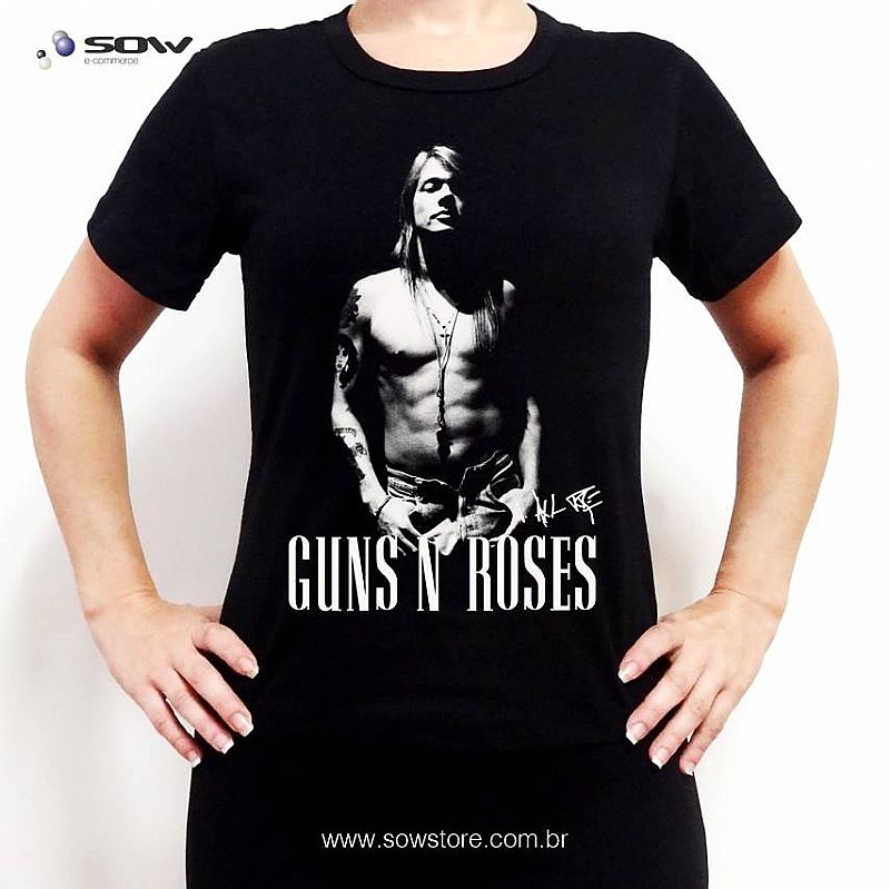 Camiseta guns n roses, axl rose, rock, banda, nova