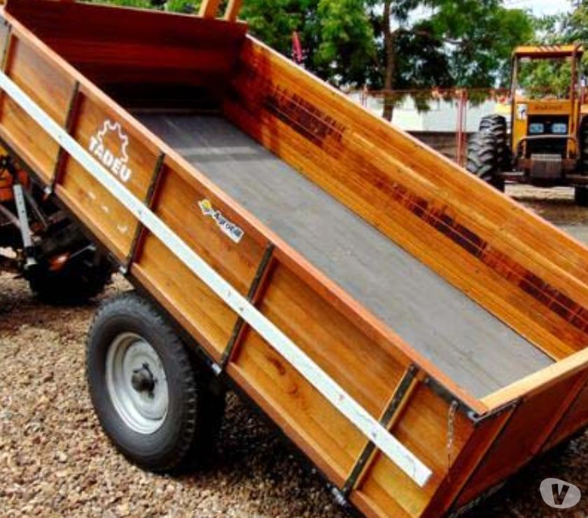 Carreta de madeira nova basculante 3 toneladas 2 rodas