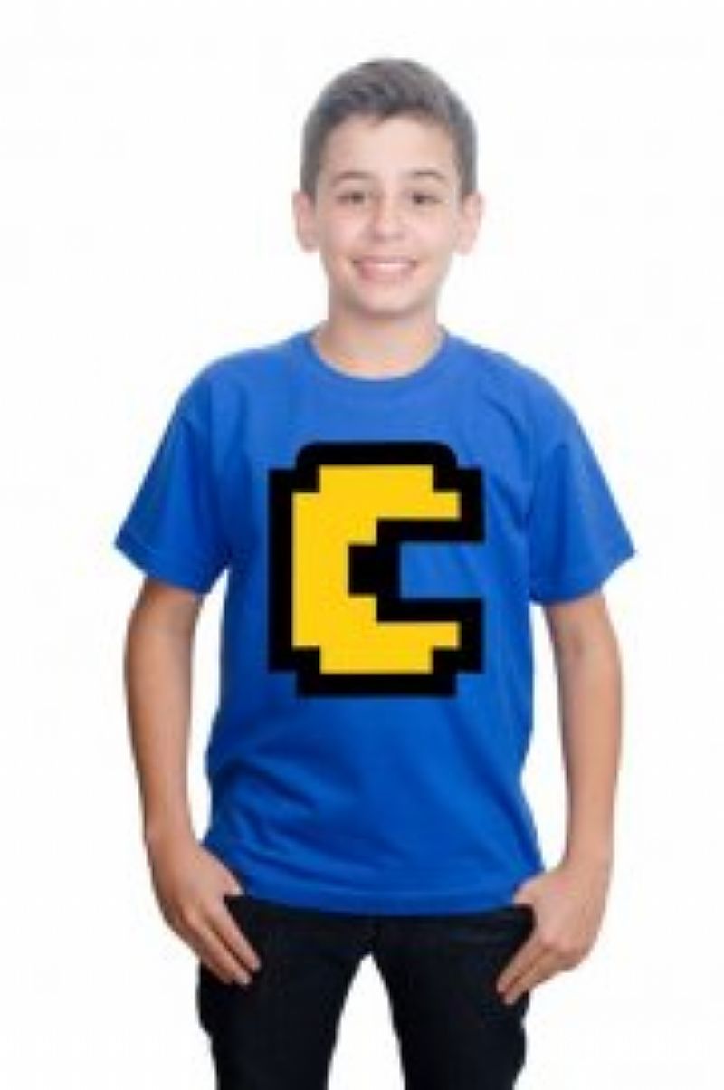 Camiseta minecraft pac man infantil algodao