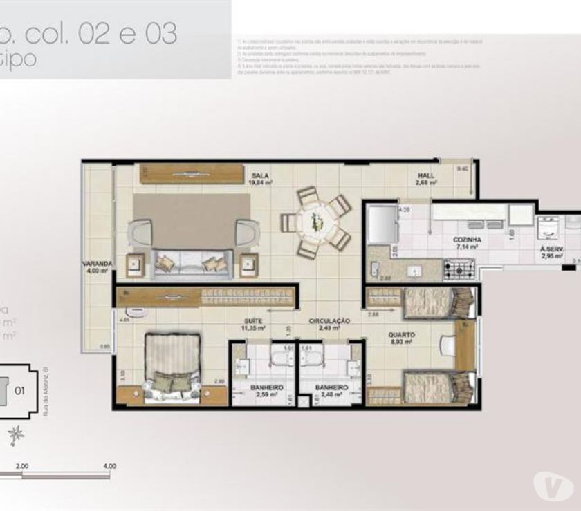 Apartamentos de 2 a 4 quartos no Pesaro Residencial-Botafogo