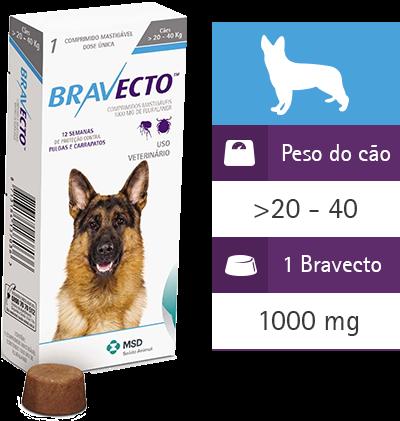 Bravecto cães 20 a 40 kg Promoção