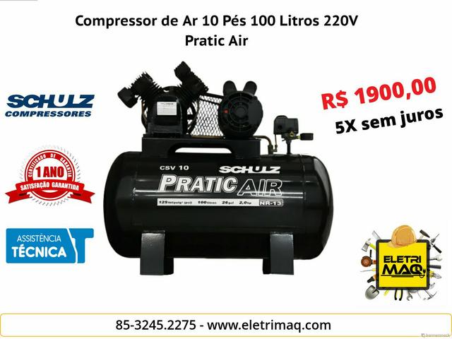 Compressor de ar 10 pés 100 litros