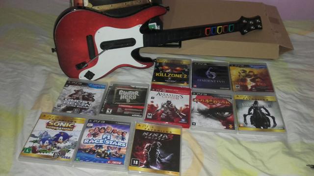Guitarra PS3 + 11 jogos ps3