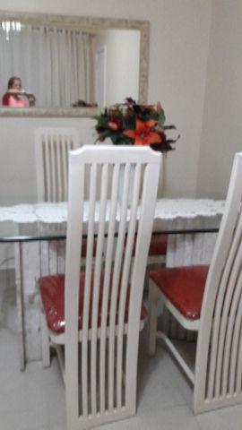 Mesa Mármore jantar com4 cadeiras e mesa de canto