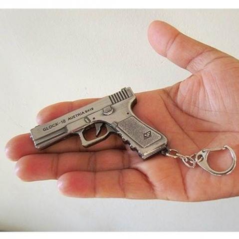 Chaveiro pesado pistola glock metal