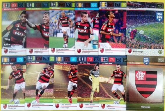Todos 12 Cards Do Flamengo Da Coleção Adrenalyn Fifa 365
