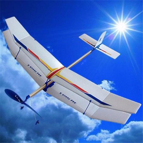 Avião Planador Biplano Com propulsão a elástico