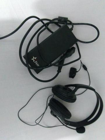 Headset e fonte para xbox 360