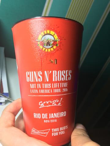 Copo oficial show do Guns n Roses