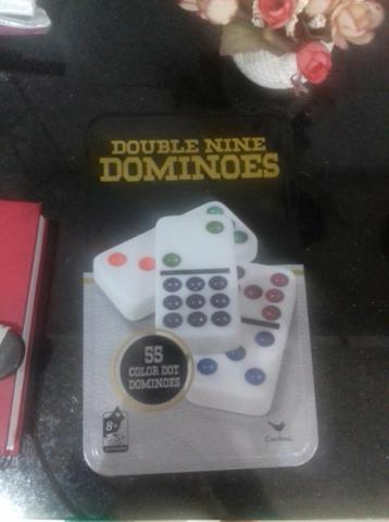 Domino Mexicano 9 Double Lata Com 55 Peças Coloridas Luxo