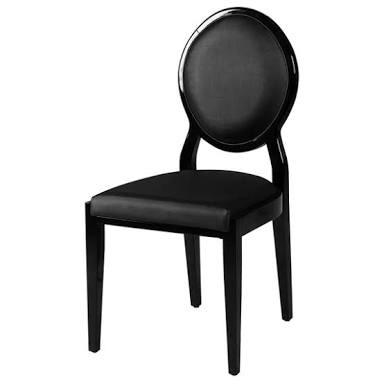 Cadeira em laca e estofado preto
