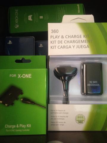 Kit carregador e bateria controle Xbox 360 e One