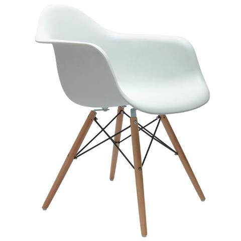 Cadeira Eames Branca, pés madeira - TokStok