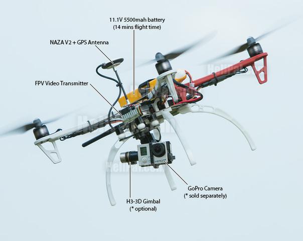 Drone F450 - Original DJI com Controladora Naza V2, GPS e