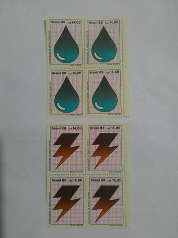 Selos Postais: 2 Quadras, Série, Brasil 