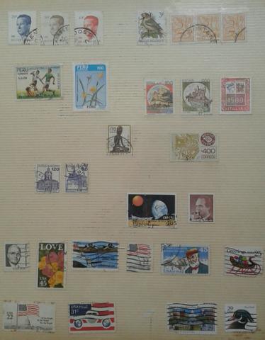 Coleção de selos nacionais e internacionais