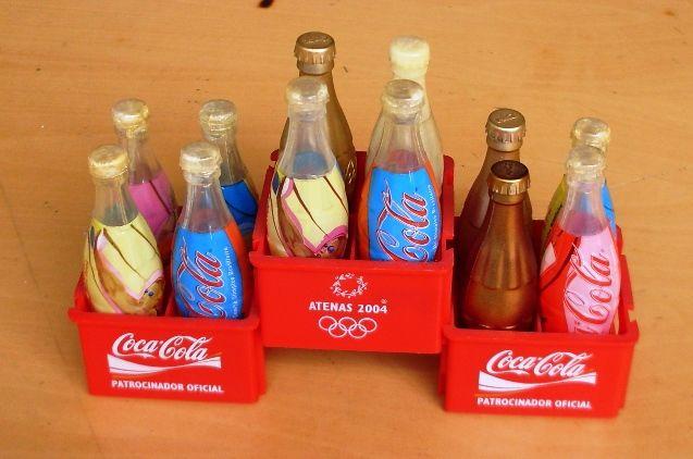 3 Engradados E 12 Mini Garrafinhas Coca Cola Atenas 