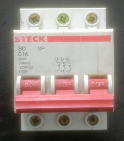Disjuntor Tripolar STECK SD C16(3pecas)