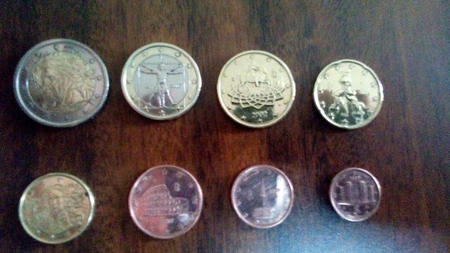 Moedas de euro Itália, conjunto com as 8 moedas