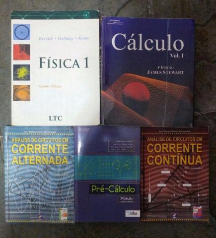 Livros Cálculo 1, Física, Elétrica Corrente e