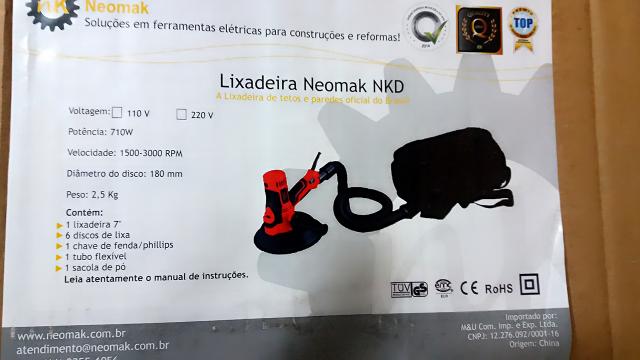 Lixadeira Neomak NKD - C/ Coletor Pó