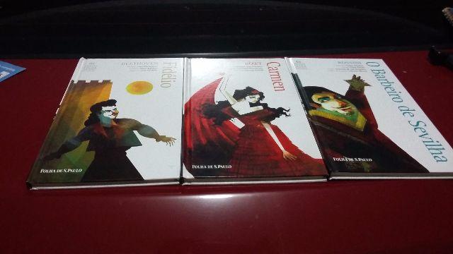 Três livros com cds da coleção grandes óperas