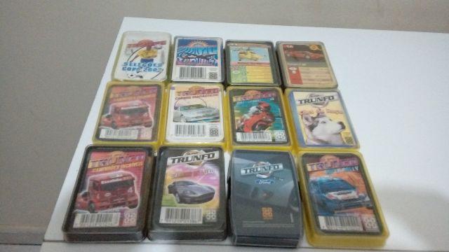 Coleção de 10 jogos de carta Super Trunfo antigos -