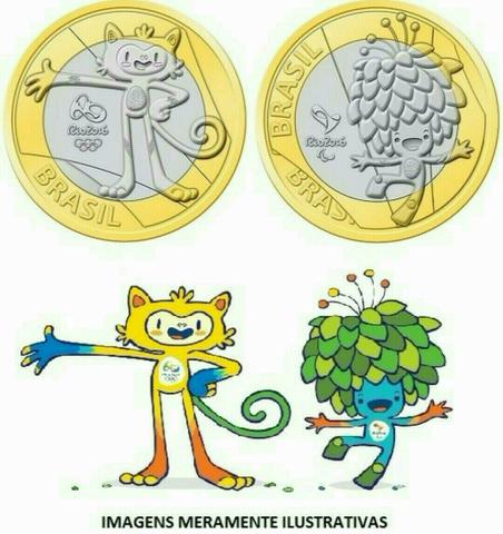 Sachê com 50 moedas dos mascotes olímpicos