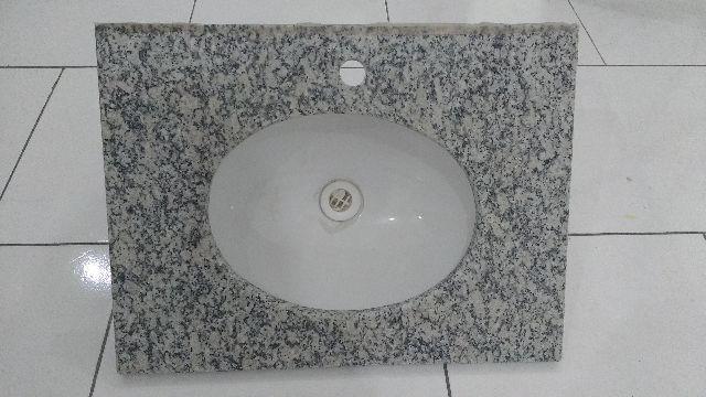 Pia para banheiro de cerâmica oval com granito