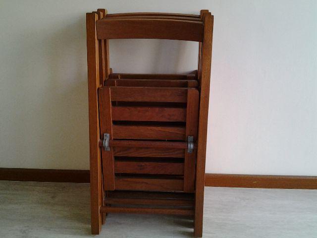 Cadeira de abrir e fechar, madeira maciça, Cerejeira