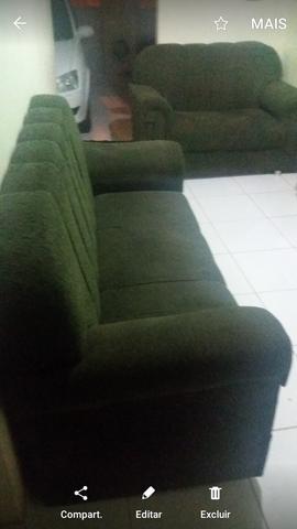 Conjunto de sofás com 3 e 2 lugares em tecido chenille de 3