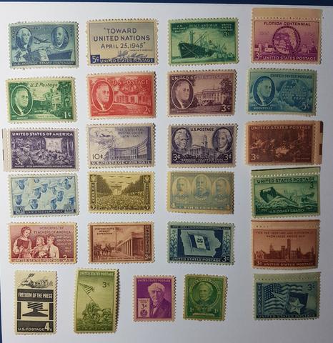 25 selos dos Estados Unidos USA novos sem uso.