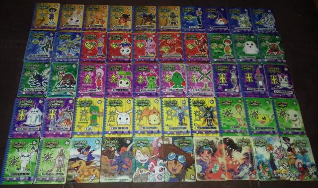 Coleção Completa dos tazos mini cards Lig-mon Digimon
