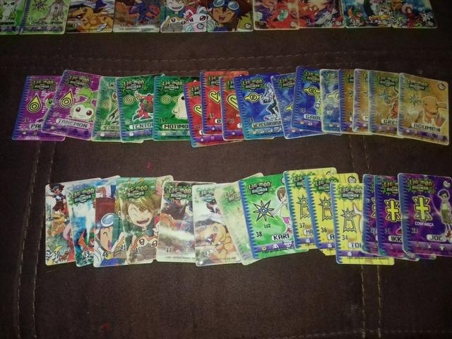 Lote Com 30 Tazos Mini Cards Coleção Lig Mon Digimon