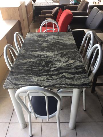 Mesa 6 cadeira/ tampo de mármore