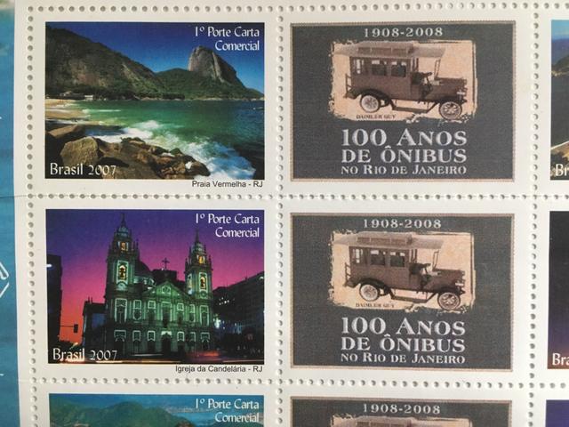 Selos  - Rio de Janeiro, 100 anos de ônibus - cartela