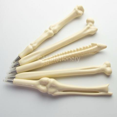 Kit com 5 canetas ossos humanos