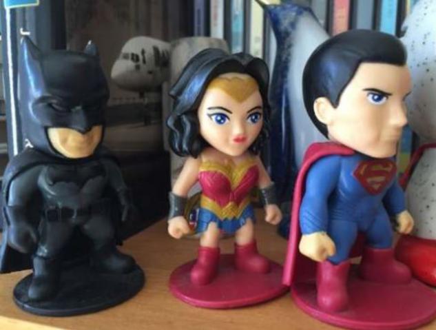Miniatura Batmam, Super Homem E Mulher Maravilha Bobs
