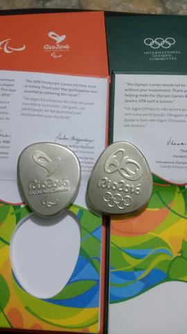 Par de Medalhas das olimpíadas e Paralimpíadas Rio 