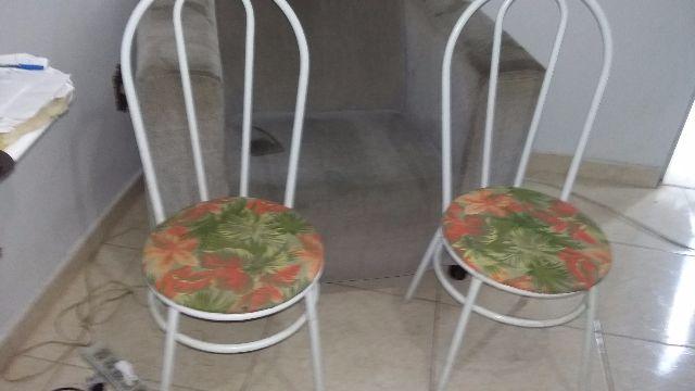 2 Cadeiras de ferro com estampa florida